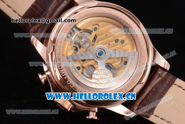 IWC Portugieser Yacht Club Asia ST25 Automatic Rose Gold Case with Brown Dial Brown Leather Strap and Arabic Numeral Markers - Click Image to Close