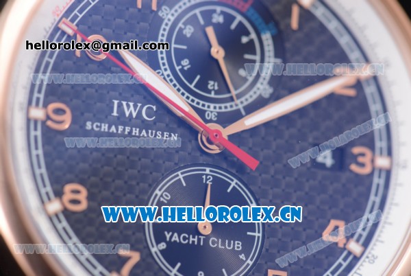IWC Portugieser Yacht Club Asia ST25 Automatic Rose Gold Case with Black Dial Black Leather Strap and Arabic Numeral Markers - Click Image to Close
