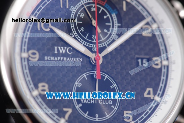 IWC Portugieser Yacht Club Asia ST25 Automatic Steel Case with Black Dial Black Leather Strap and Arabic Numeral Markers - Click Image to Close