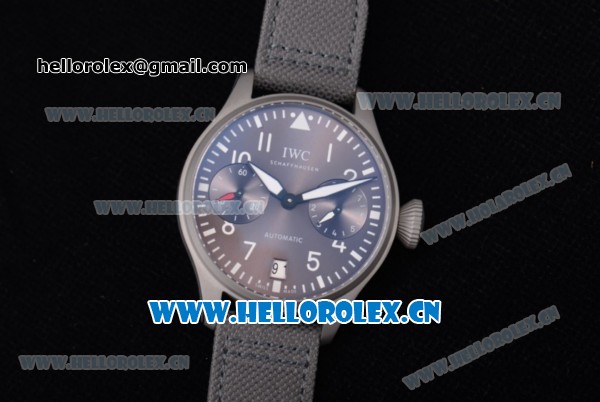 IWC Big Pilot'S Swiss Valjoux 7750 Automatic Steel Case Black Dial Stick/Arabic Numeral Markers and Black Leather Strap (ZF) - Click Image to Close