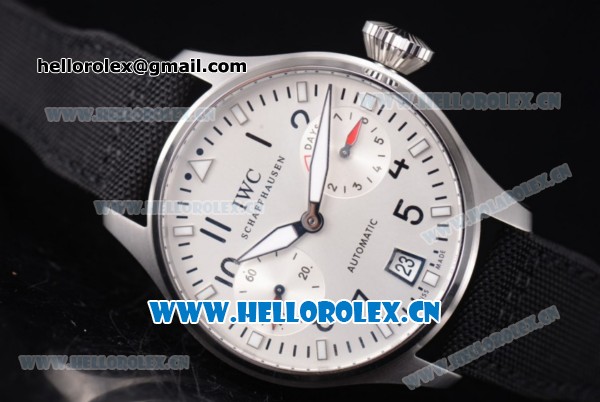 IWC Big Pilot DFB Limited Edition Clone IWC Original 51011 Automatic Steel Case with White Dial Black Leather Strap and Arabic Numeral/Stick Markers - 1:1 Original (ZF) - Click Image to Close