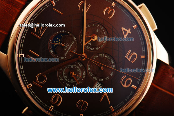 IWC Grande Complication Automatic Movement Rose Gold Case with Brown Dial and Rose Gold Arabic Numerals - Click Image to Close