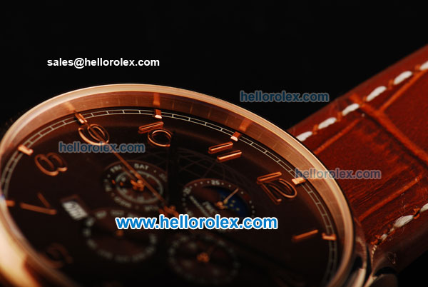 IWC Grande Complication Automatic Movement Rose Gold Case with Brown Dial and Rose Gold Arabic Numerals - Click Image to Close