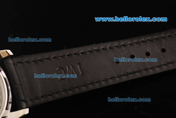 IWC Portuguese Tourbillon Automatic Movement Steel Case with Black Dial and Black Leather Strap - Click Image to Close