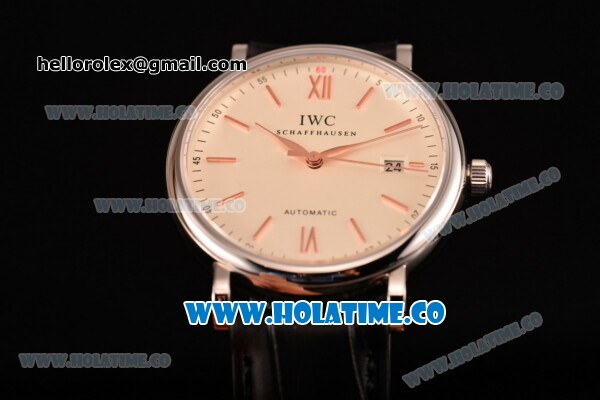 IWC Portofino Chrono Swiss ETA 2824 Automatic Steel Case with White Dial and Rose Gold Stick Markers - Click Image to Close
