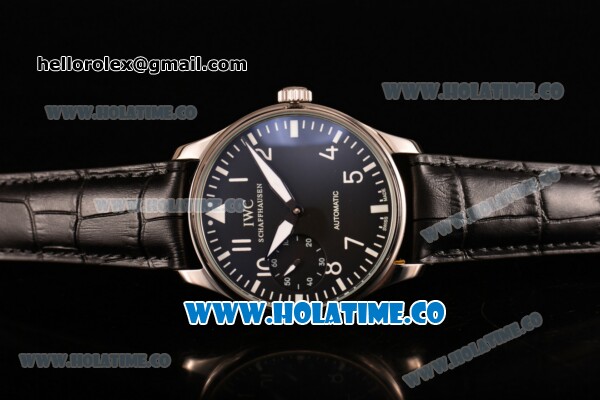 IWC Portugieser Hand-Wound Asia 6497 Manual Winding Steel Case with Black Dial and White Markers - Click Image to Close