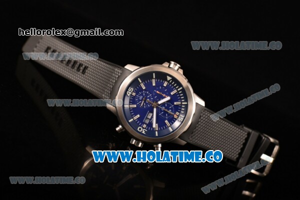 IWC Aquatimer Chronograph Edition “Expedition Jacques-Yves Cousteau” Chrono Miyota Quartz Steel Case with Blue Dial and and Stick Markers - Click Image to Close