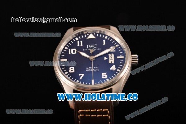 IWC Pilot's Watches Mark XVII Edition "Le Petit Prince" Swiss ETA 2892 Automatic Steel Case with Blue Dial and White Arabic Numeral Markers - Click Image to Close