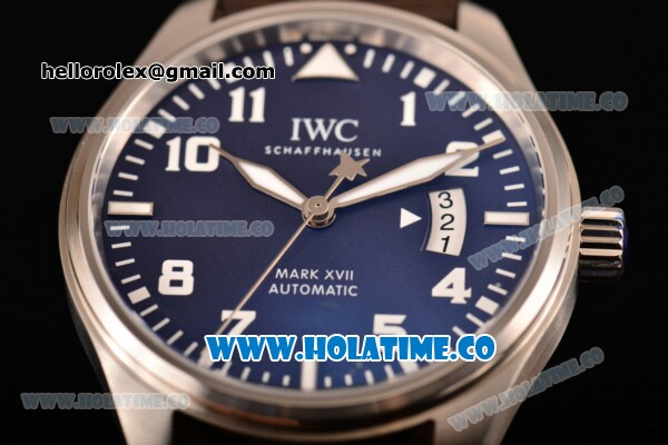 IWC Pilot's Watches Mark XVII Edition "Le Petit Prince" Swiss ETA 2892 Automatic Steel Case with Blue Dial and White Arabic Numeral Markers - Click Image to Close