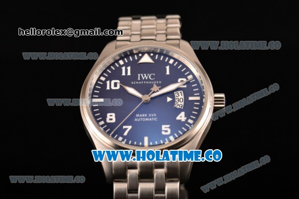 IWC Pilot's Watches Mark XVII Edition "Le Petit Prince" Swiss ETA 2892 Automatic Full Steel with Blue Dial and White Arabic Numeral Markers - Click Image to Close