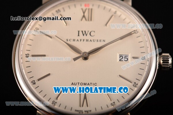 IWC Portofino Automatic Miyota 9015 Automatic Steel Case with White Dial and Stick Markers - Click Image to Close