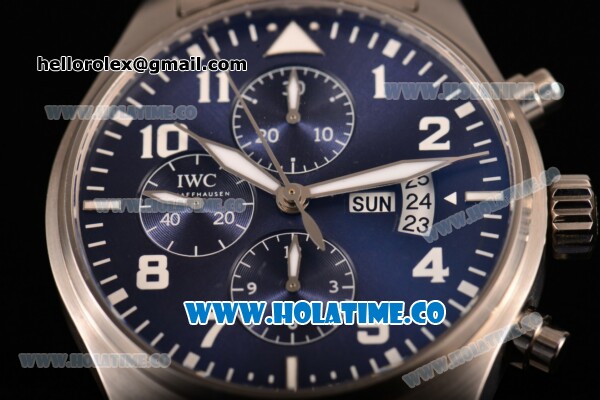IWC Pilot’s Watch Chronograph Edition "Le Petit Prince" Swiss Valjoux 7750 Automatic Full Steel with Blue Dial and White Arabic Numeral Markers - Click Image to Close
