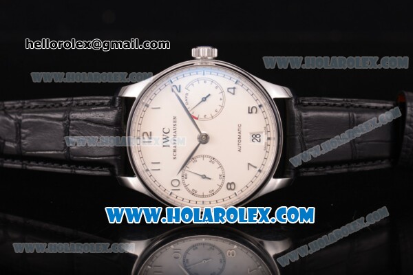 IWC Portugieser Power Reserve Clone IWC 52010 Automatic Steel Case with Arabic Numeral Markers and White Dial (ZF) - Click Image to Close