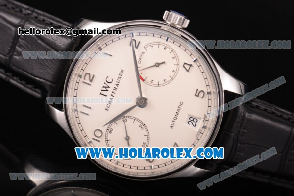 IWC Portugieser Power Reserve Clone IWC 52010 Automatic Steel Case with Arabic Numeral Markers and White Dial (ZF) - Click Image to Close