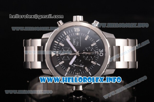 IWC Aquatimer Chrono Swiss Valjoux 7750 Automatic Full Steel with Black Dial and Stick Markers - Click Image to Close