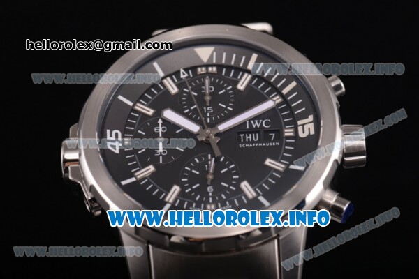 IWC Aquatimer Chrono Swiss Valjoux 7750 Automatic Full Steel with Black Dial and Stick Markers - Click Image to Close
