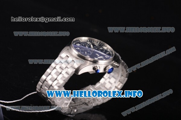IWC Pilot's Watch Chronograph Edition "The Little Prince" Swiss Valjoux 7750 Automatic Full Steel with Blue Dial and White Arabic Numeral Markers (YL) - Click Image to Close
