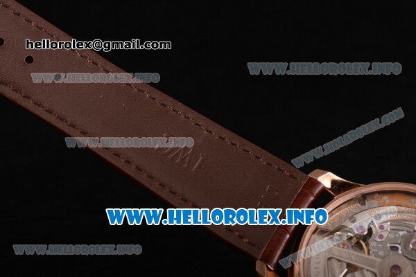 IWC Portuguese Automatic Tribeca Film Festival 2013 Edition Clone IWC 52010 Automatic Rose Gold Case with Grey Dial Rose Gold Arabic Numeral Markers and Brown Leather Strap (ZF) - Click Image to Close