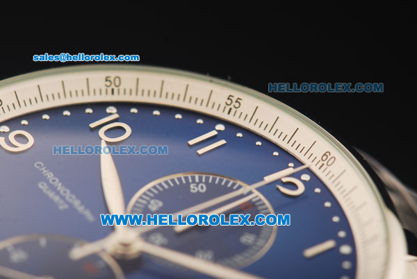 IWC Portuguese Chronograph Miyota Quartz Movement Full Steel Blue Dial and Arabic Numerals - Click Image to Close