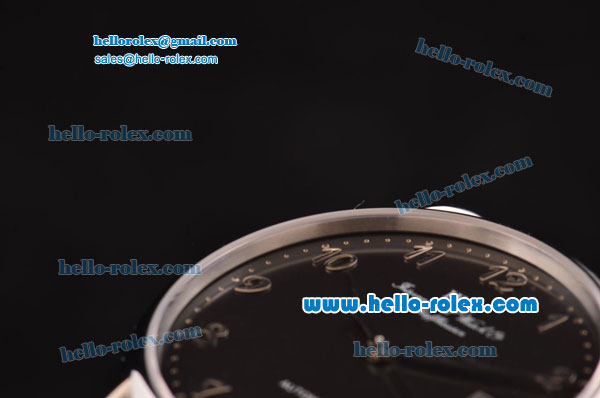 IWC Portofino Swiss ETA 2892 Automatic Steel Case with Silver Arabic Numeral Markers and Black Dial - Click Image to Close