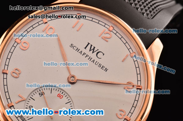IWC Portuguese Vintage Asia 6497 Manual Winding Rose Gold Case with White Dial and Arabic Numeral Markers - Click Image to Close
