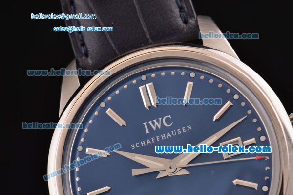 IWC Ingenieur Vintage Swiss ETA 2892 Automatic Steel Case with Stick Markers and Blue Dial - Click Image to Close