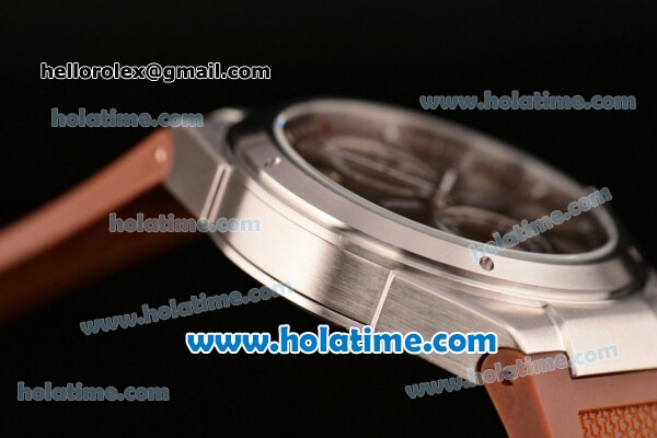 IWC Ingenieur Asia ST Automatic Steel Case with Brown Rubber Strap Stick Markers and Brown Dial - Click Image to Close