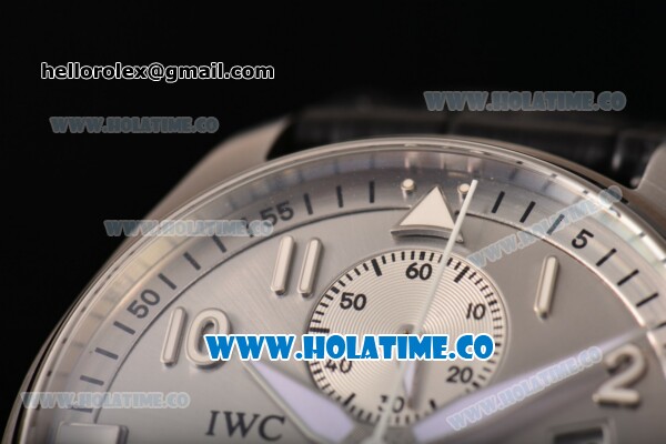 IWC Pilot's Watch Chrono Swiss Valjoux 7750 Automatic Steel Case with Gray Dial and Arabic Numeral Markers (H) - Click Image to Close
