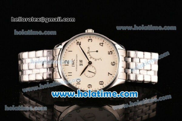 IWC Portuguese Asia ST16 Automatic Full Steel with Beige Dial and Arabic Numeral Markers - Click Image to Close