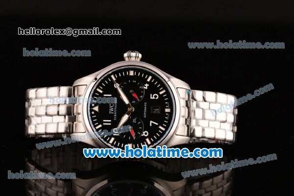 IWC Pilots Asia ST16 Automatic Full Steel with Black Dial and White Stick/Arabic Numeral Markers - Click Image to Close