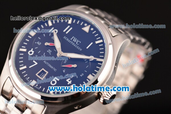 IWC Pilots Asia ST16 Automatic Full Steel with Black Dial and White Stick/Arabic Numeral Markers - Click Image to Close