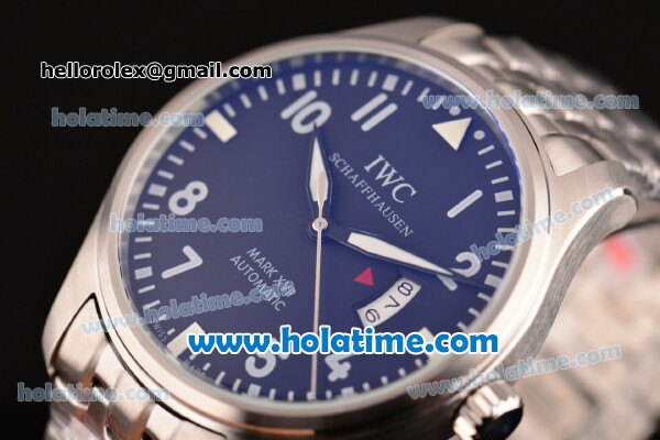 IWC Pilots Mark XVII Asia 2813 Automatic Full Steel with Grey Dial and White Arabic Numeral Markers - Click Image to Close