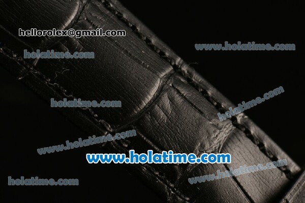 IWC Portuguese Chrono Miyota OS20 Quartz Steel Case with Black Leather Strap and White Dial - Click Image to Close