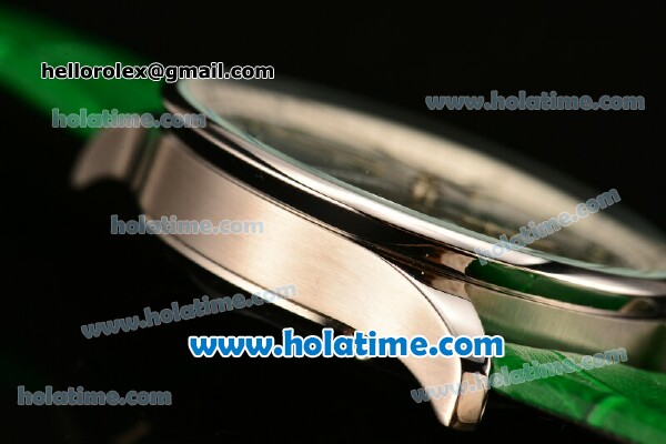 IWC Portuguese Chrono Miyota OS20 Quartz Steel Case with Green Leather Strap and Green Dial - Click Image to Close