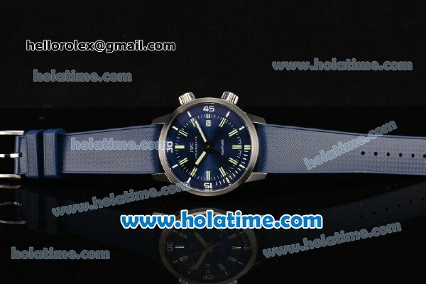 IWC Aquatimer Vintage 1967 Swiss Valjoux 7750 Automatic Steel Case with Blue Dial and Green Stick Markers - 1:1 Original (ZF) - Click Image to Close