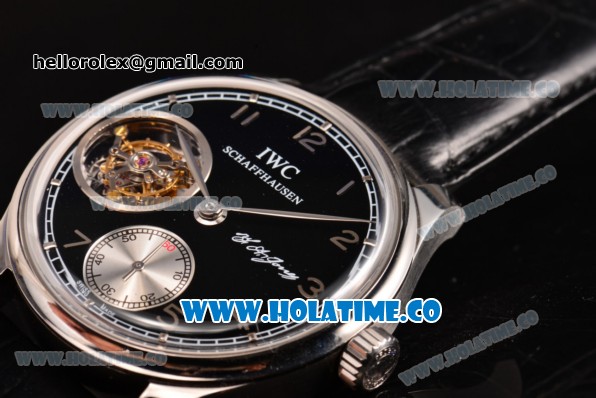 IWC Portuguese Tourbillon Hand-Wound F.A. Jones Swiss Tourbillon Manual Winding Steel Case with Black Dial and Arabic Numeral Markers - 1:1 Original - Click Image to Close