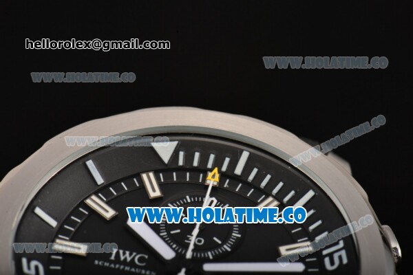 IWC Aquatimer Chronograph Edition Expedition Jacques-Yves Cousteau Miyota Quartz Steel Case with Black Dial and White Markers - Click Image to Close