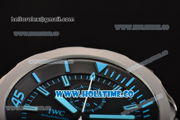 IWC Aquatimer Chronograph Edition Expedition Jacques-Yves Cousteau Miyota Quartz Steel Case with Black Dial and Blue Markers - Click Image to Close