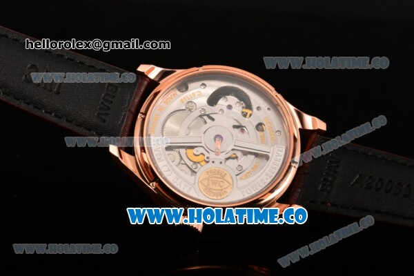 IWC Portuguese Tourbillon Hand-Wound Metropolitan Boutique Edition Swiss Tourbillon Manual Winding Rose Gold Case with White Dial and Arabic Numeral Markers (FT) - Click Image to Close