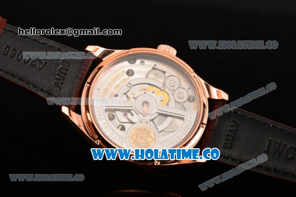 IWC Portuguese Tourbillon Hand-Wound Metropolitan Boutique Edition Swiss Tourbillon Manual Winding Rose Gold Case with White Dial and Arabic Numeral Markers (FT) - Click Image to Close