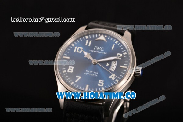 IWC Pilot's Watches Mark XVII Edition "Le Petit Prince" Swiss ETA 2824 Automatic Steel Case with Blue Dial and White Arabic Numeral Markers - Click Image to Close