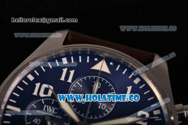 IWC Pilot’s Watch "Le Petit Prince" Best Edition Chrono Swiss Valjoux 7750 Automatic Steel Case with Blue Dial and White Arabic Numeral Markers - Click Image to Close