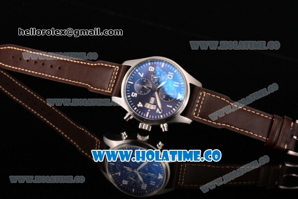 IWC Pilot’s Watch "Le Petit Prince" Best Edition Chrono Swiss Valjoux 7750 Automatic Steel Case with Blue Dial and White Arabic Numeral Markers - Click Image to Close