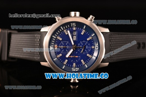 IWC Aquatimer Chronograph Miyota Quartz Steel Case with Blue Dial and Stick Markers - Click Image to Close