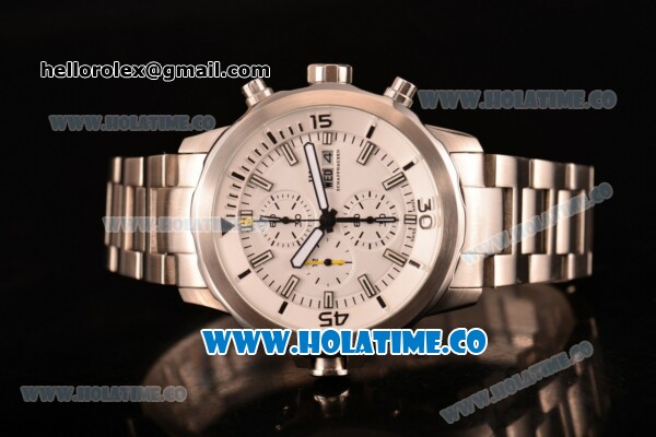 IWC Aquatimer Chronograph Miyota Quartz Full Steel with White Dial and Stick Markers - Click Image to Close
