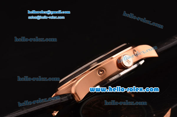 Jaeger-LECoultre Master Reserve De Marche Tourbillon Asia HT30 Automatic Rose Gold Case with Black Leather Strap Black Dial - Click Image to Close