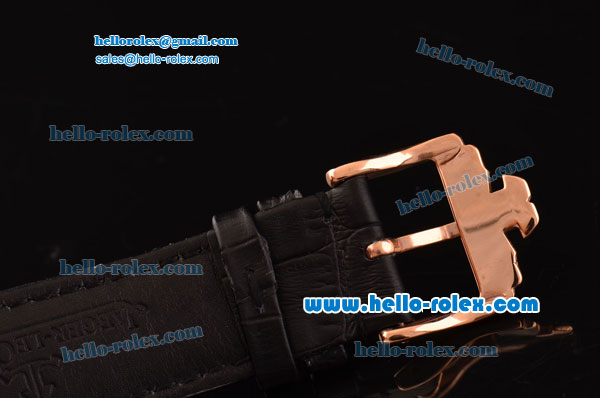 Jaeger-LECoultre Master Reserve De Marche Tourbillon Asia HT30 Automatic Rose Gold Case with Black Leather Strap Black Dial - Click Image to Close