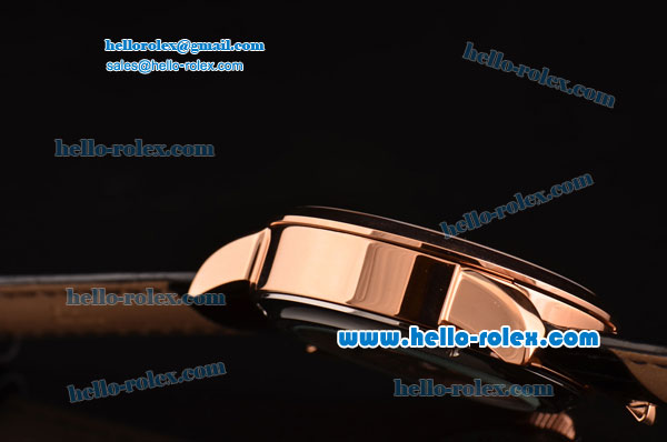 Jaeger-LECoultre Master Reserve De Marche Tourbillon Power Reserver Asia HT30 Automatic Rose Gold Case with Black Leather Strap Black Dial - Click Image to Close
