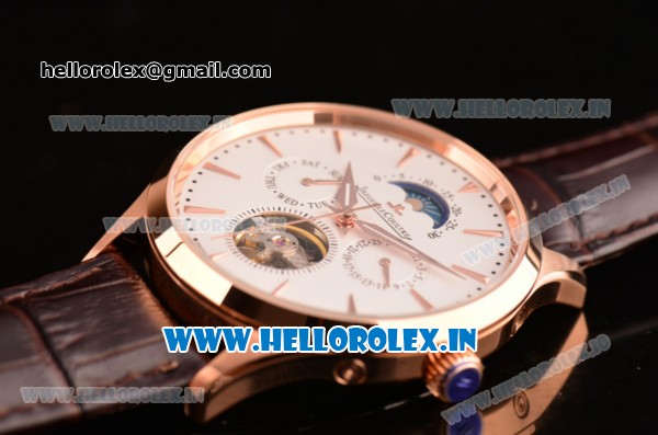 Jaeger-LECoultre Master Asia ST17 Run Fly Automatic Rose Gold Case with Stick Markers and White Dial - Click Image to Close