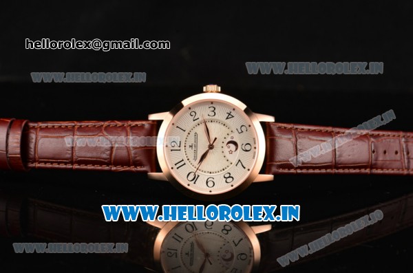 Jaeger-LECoultre Rendez-Vous Swiss ETA 2824 Automatic Rose Gold Case with White Dial and Arabic Numeral Markers - Click Image to Close